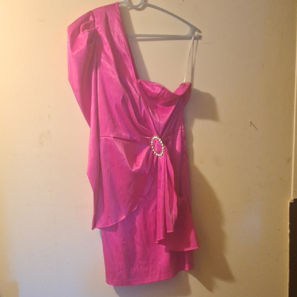 SHEIN Fuchsia Satin Dress